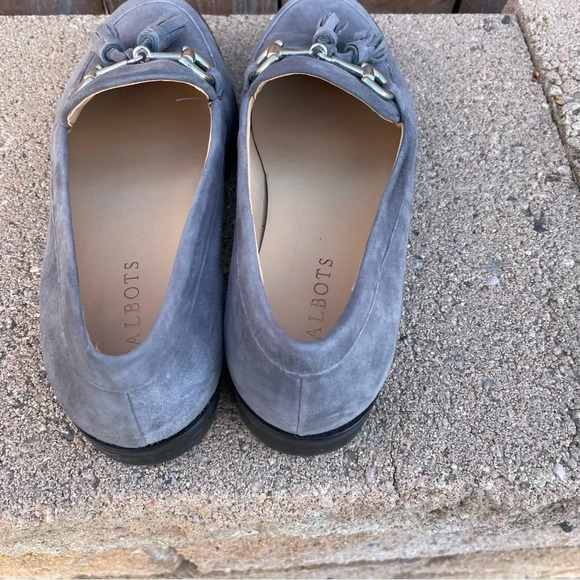TALBOTS Women’s Gray Soft Leather Loafer Flat Slip On Mule with Tassel Size 7 - Picture 7 of 11